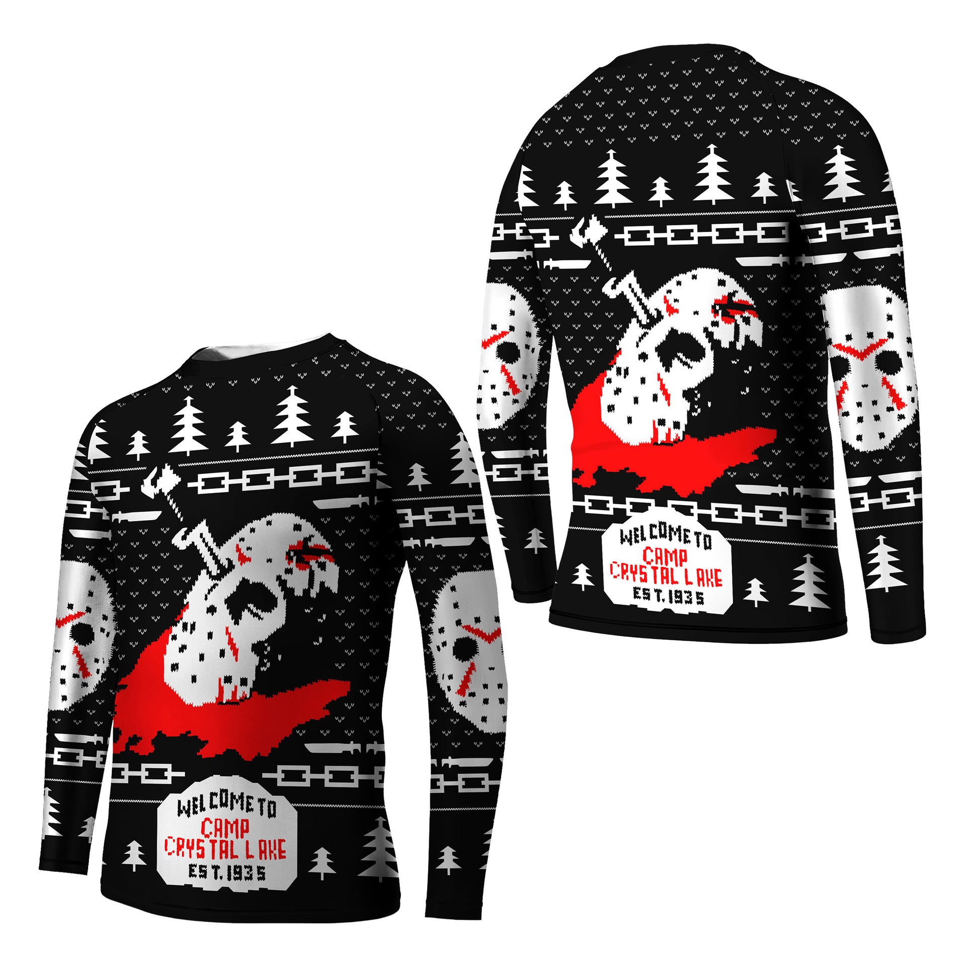 Camp Crystal Lake Christmas Kids Rash Guard