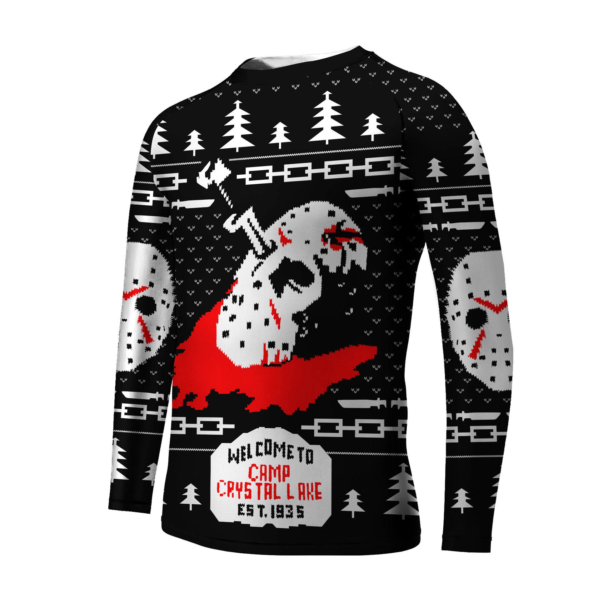 Camp Crystal Lake Christmas Kids Rash Guard