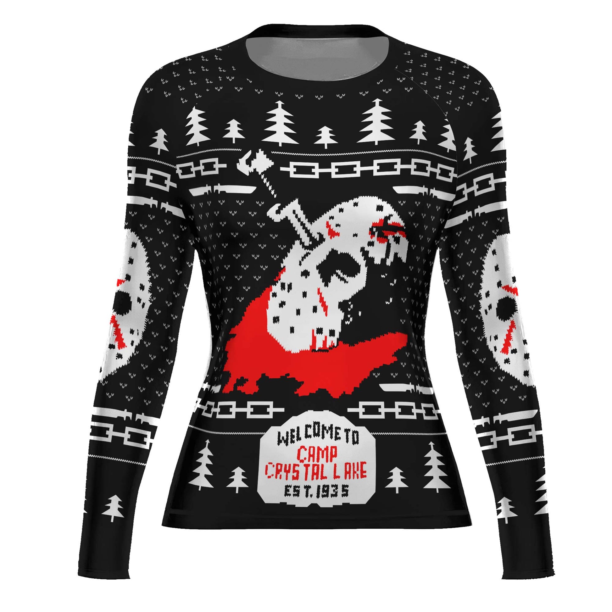Camp Crystal Lake Christmas Rash Guard