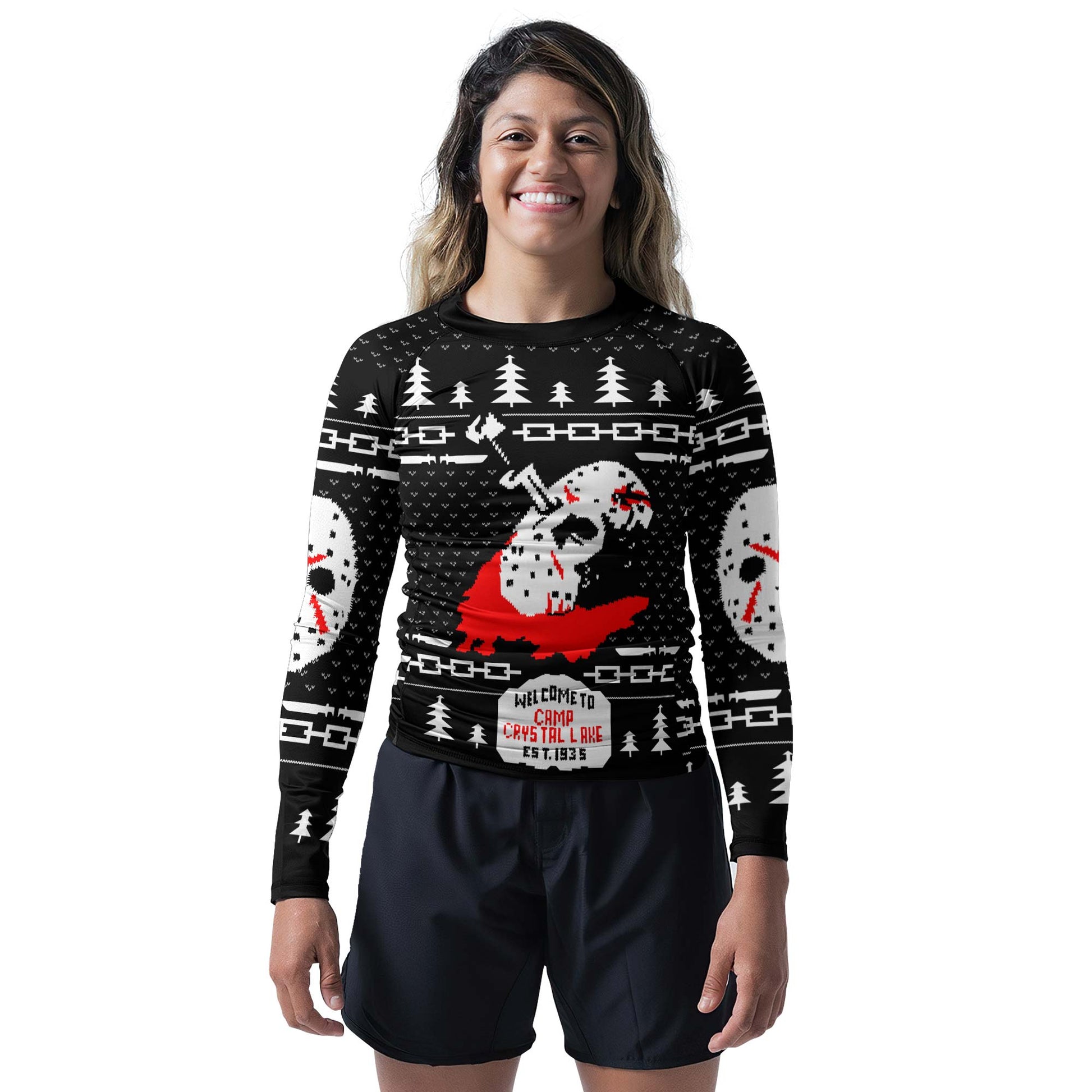 Camp Crystal Lake Christmas Rash Guard