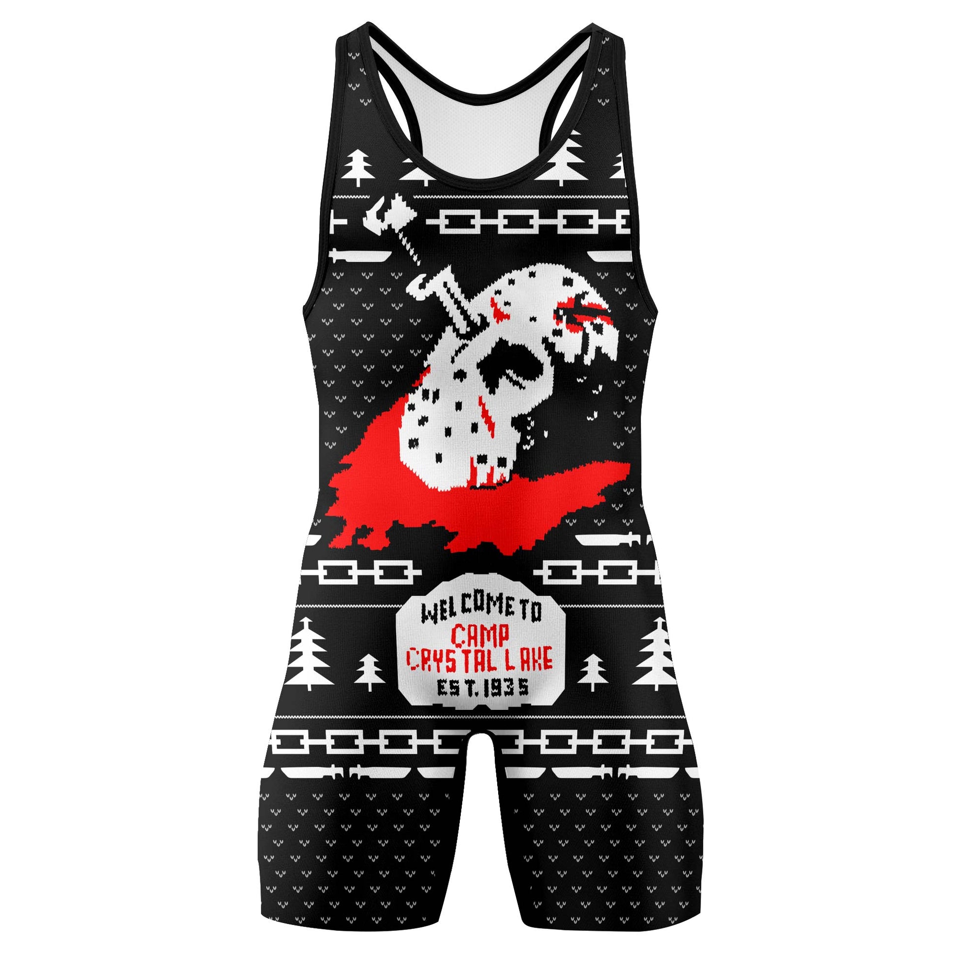 Camp Crystal Lake Christmas Wrestling Singlet