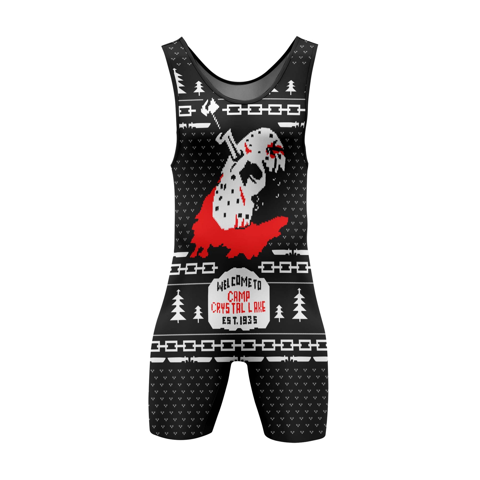 Camp Crystal Lake Christmas Wrestling Singlet