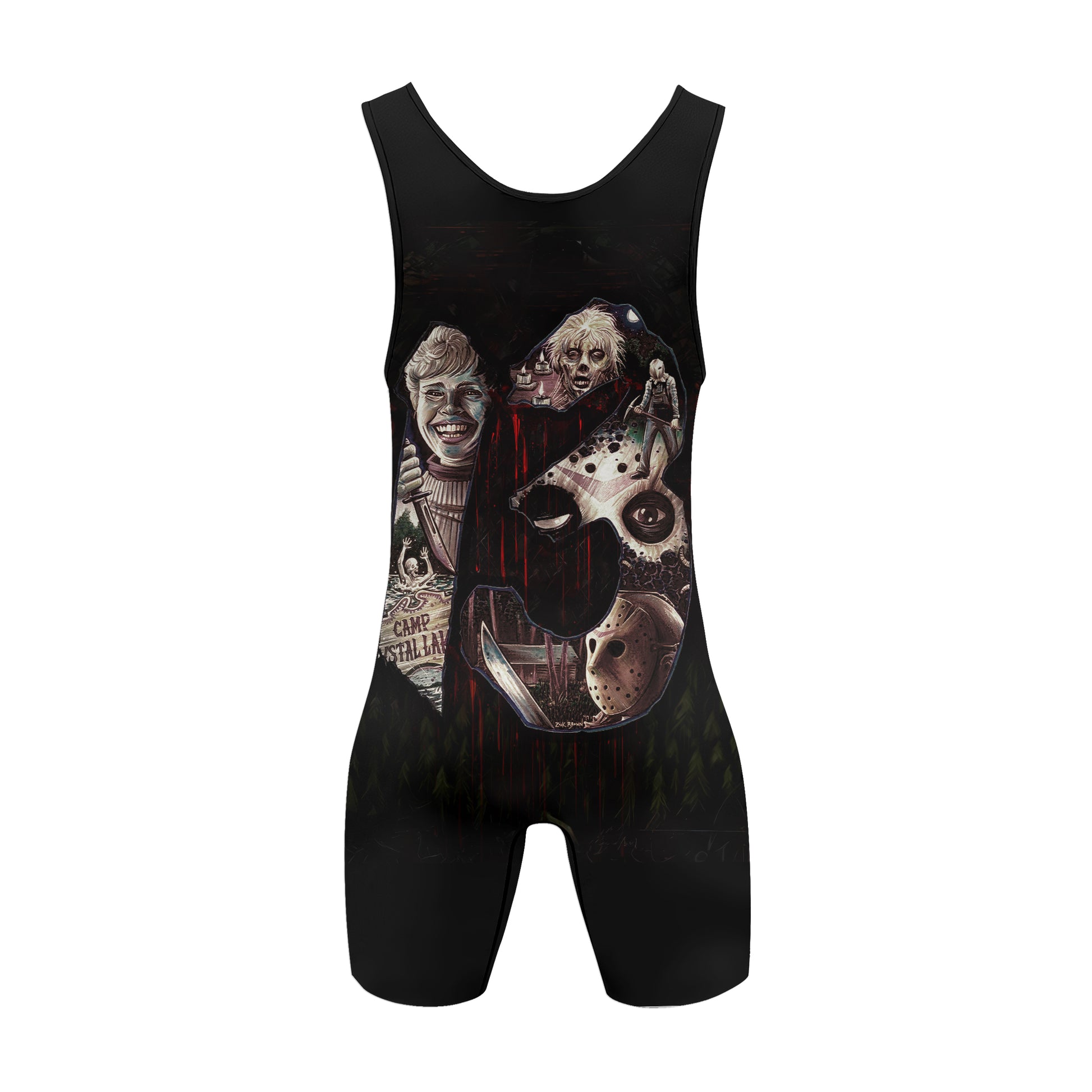 Camp Crystal Lake Friday The 13th Wrestling Singlet