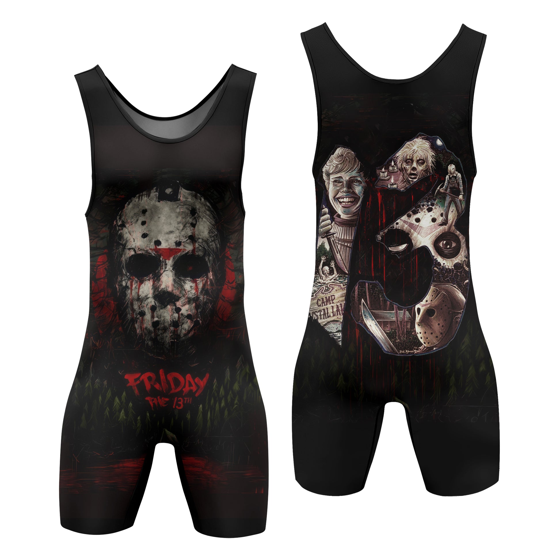 Camp Crystal Lake Friday The 13th Wrestling Singlet