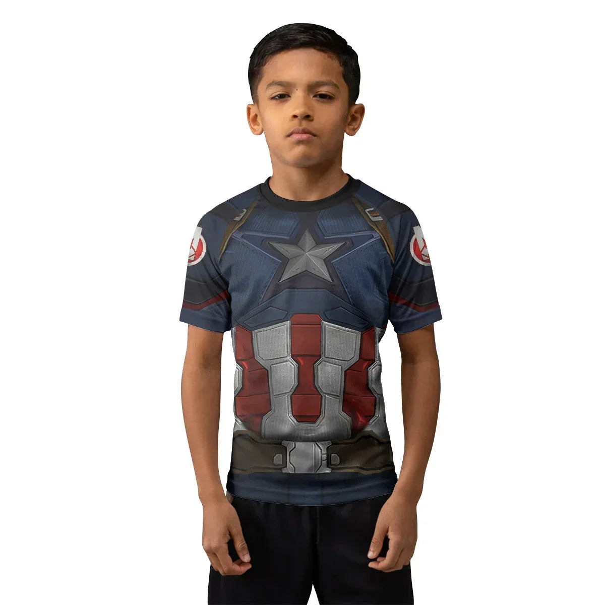 Captain America Cosplay Kids Rash Guard
