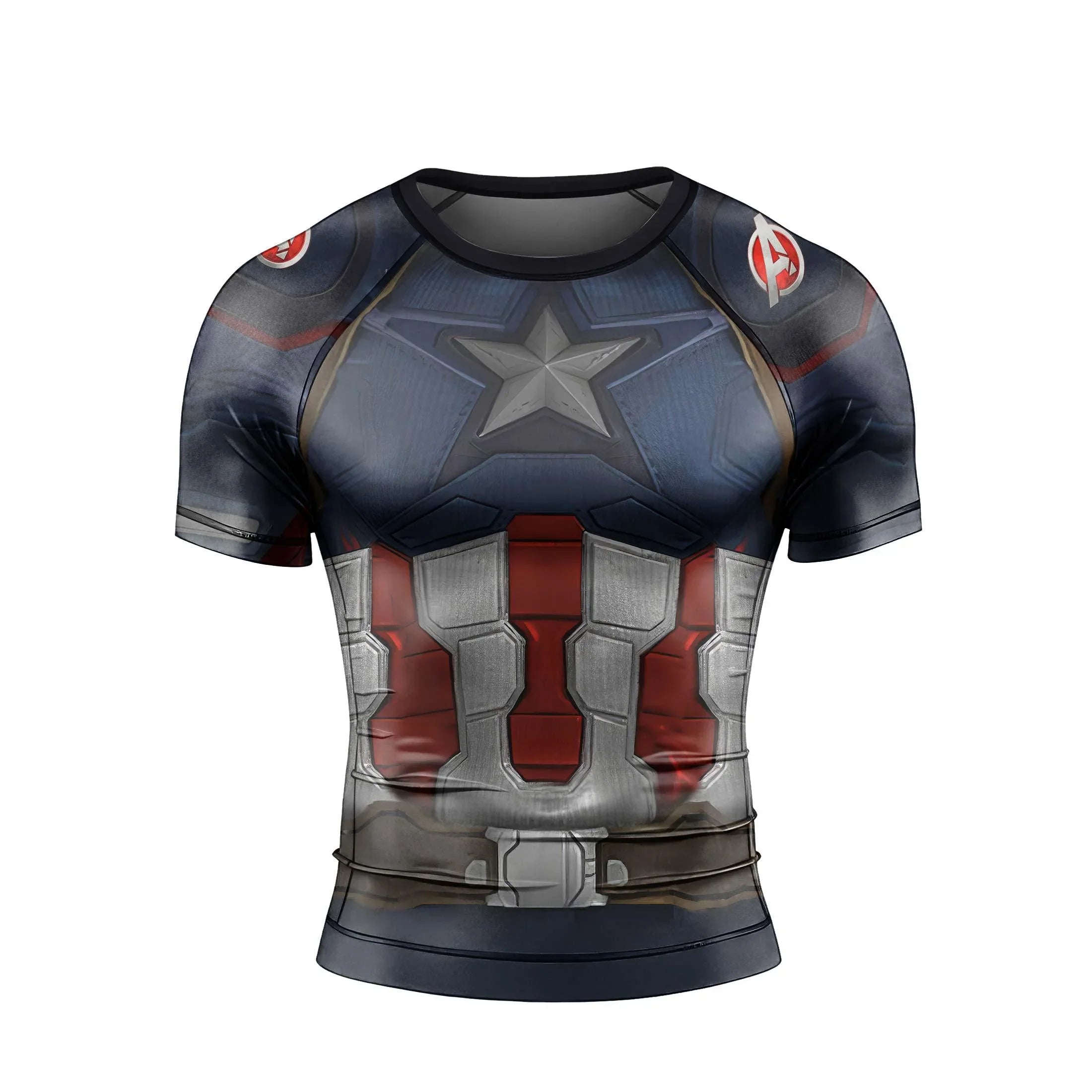Marvel Avengers Captain America Badeset – Rashguard, Shorts & Badekappe – UPF 50+, Für Kinder