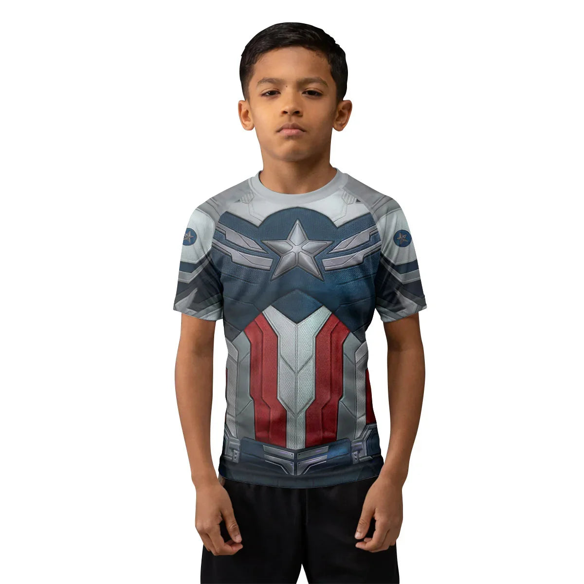 Captain America New World Order Cosplay Kids Rash Guard