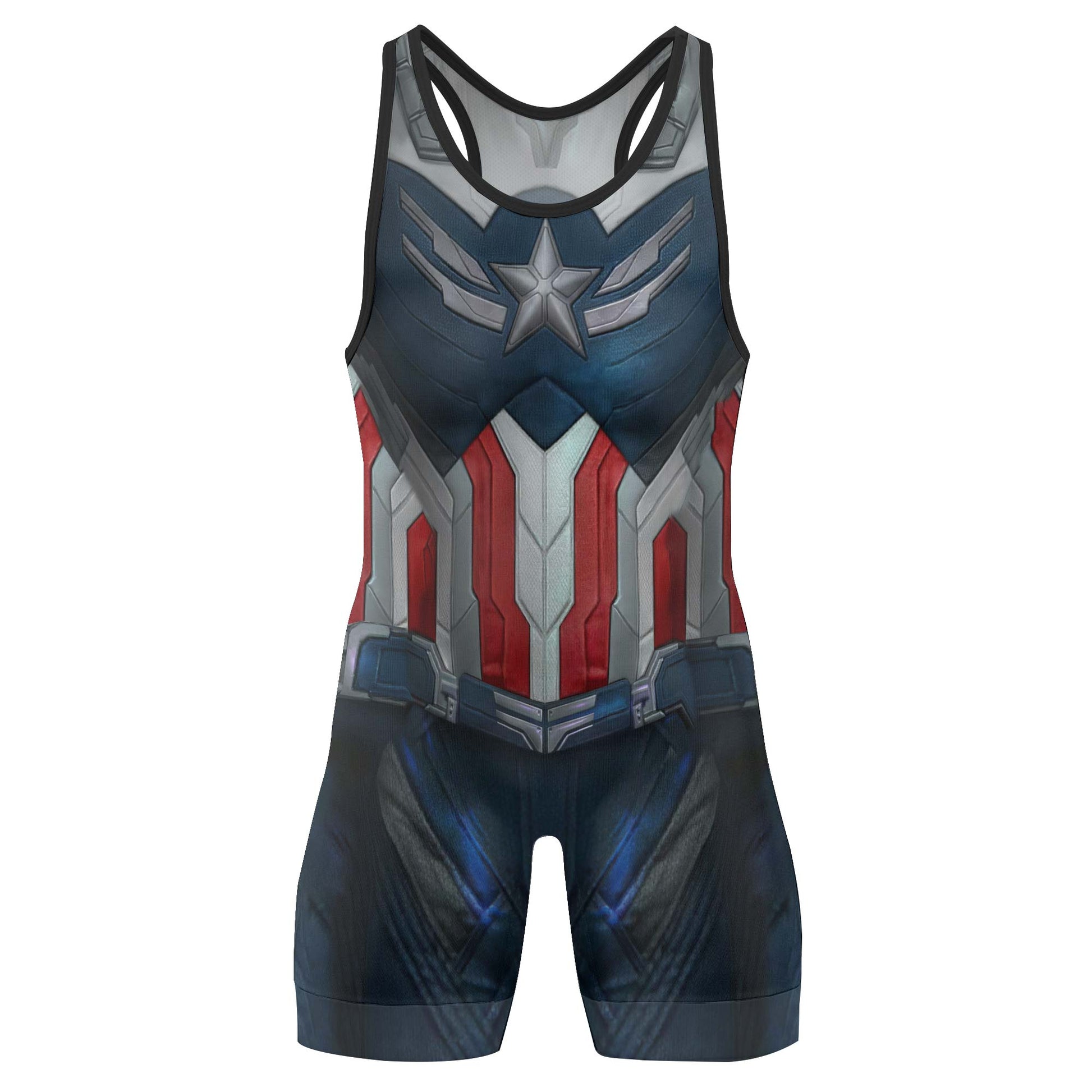 Captain America New World Order Cosplay Men's Wrestling Singlet