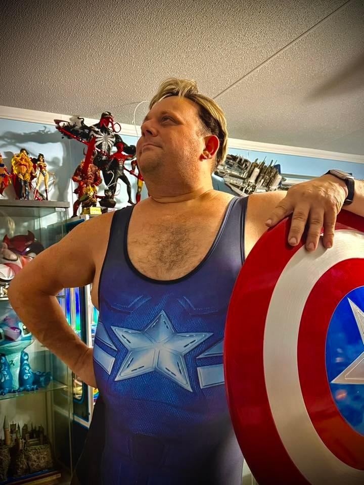 Captain America With Vibranium Shield Men's Wrestling Singlet