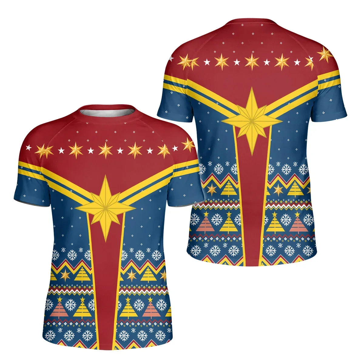 Captain Marvel Christmas Kids Rash Guard