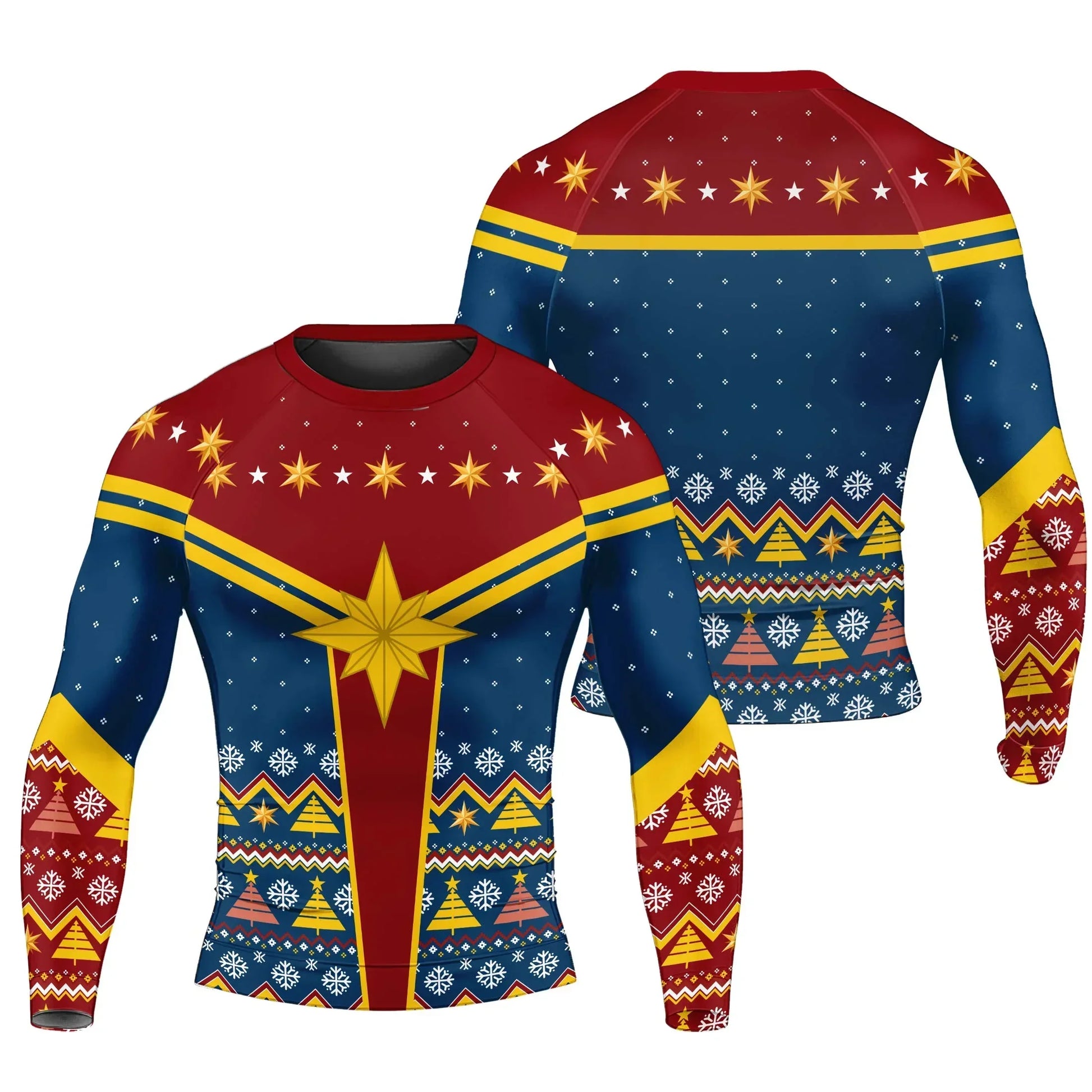 Captain Marvel Christmas Rash Guard