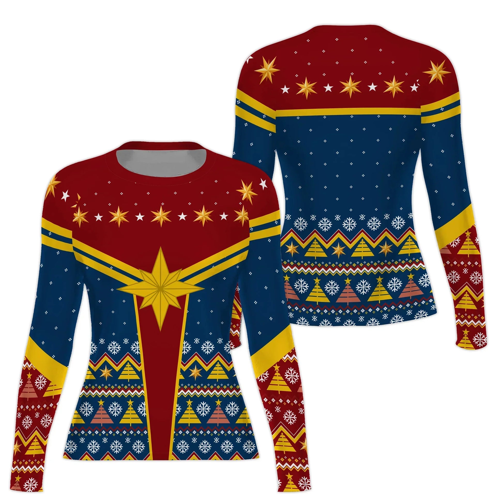 Captain Marvel Christmas Rash Guard