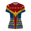 Captain Marvel Christmas Rash Guard