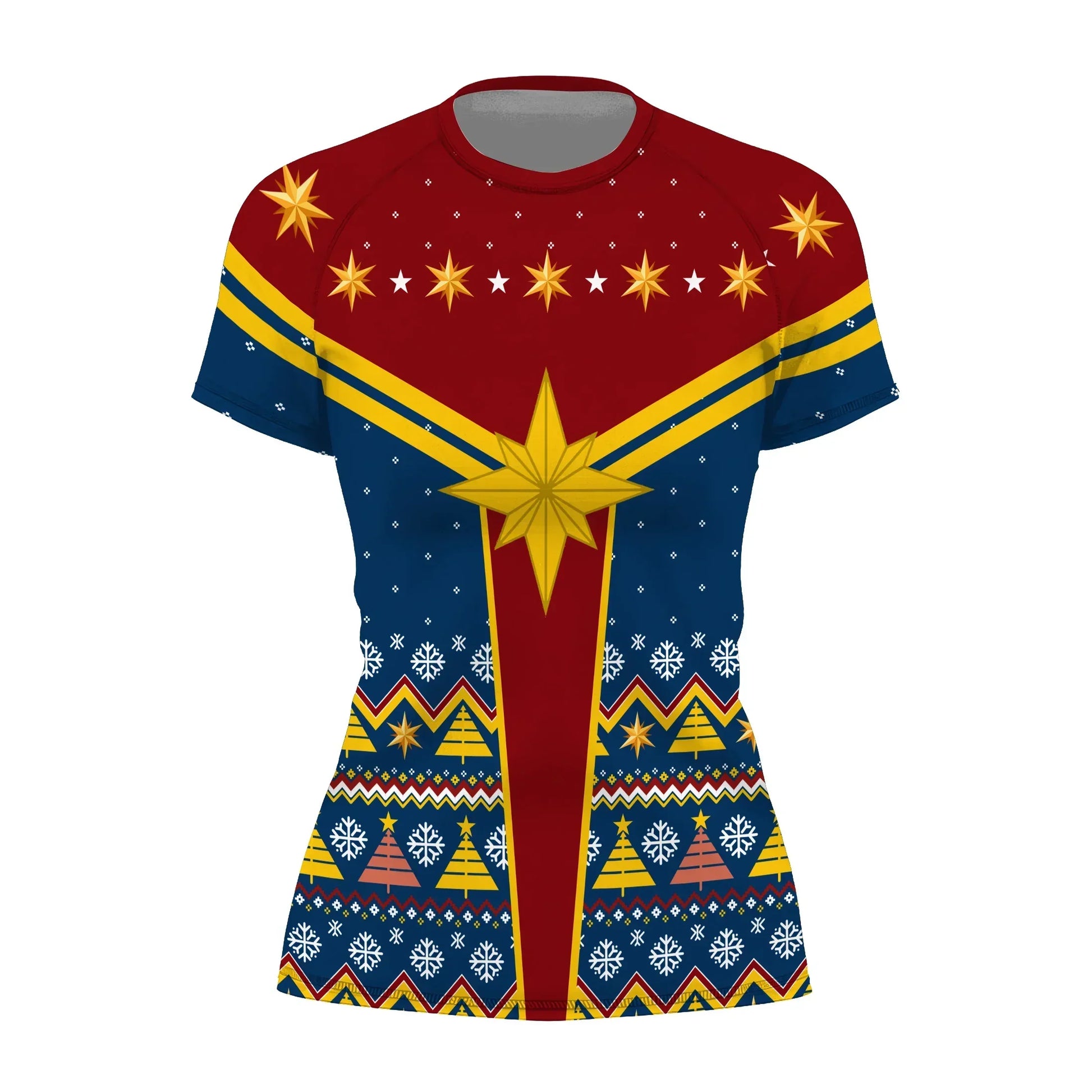 Captain Marvel Christmas Rash Guard