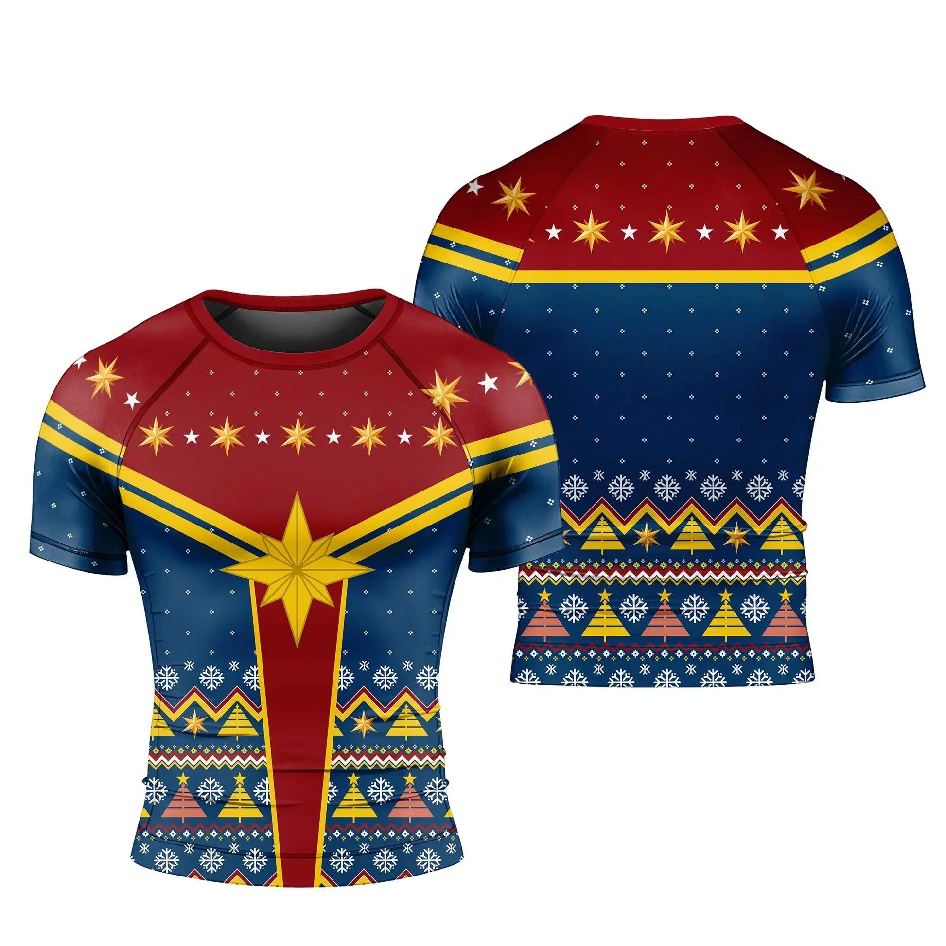 Captain Marvel Christmas Rash Guard