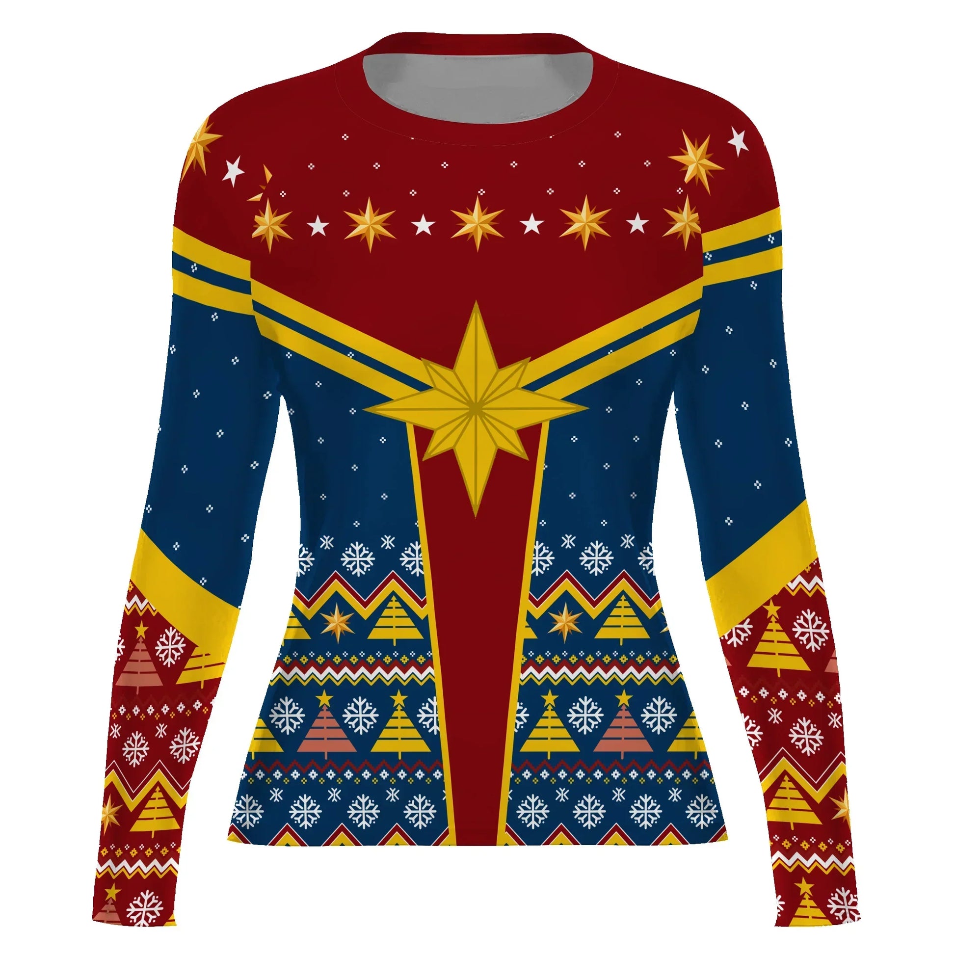 Captain Marvel Christmas Rash Guard