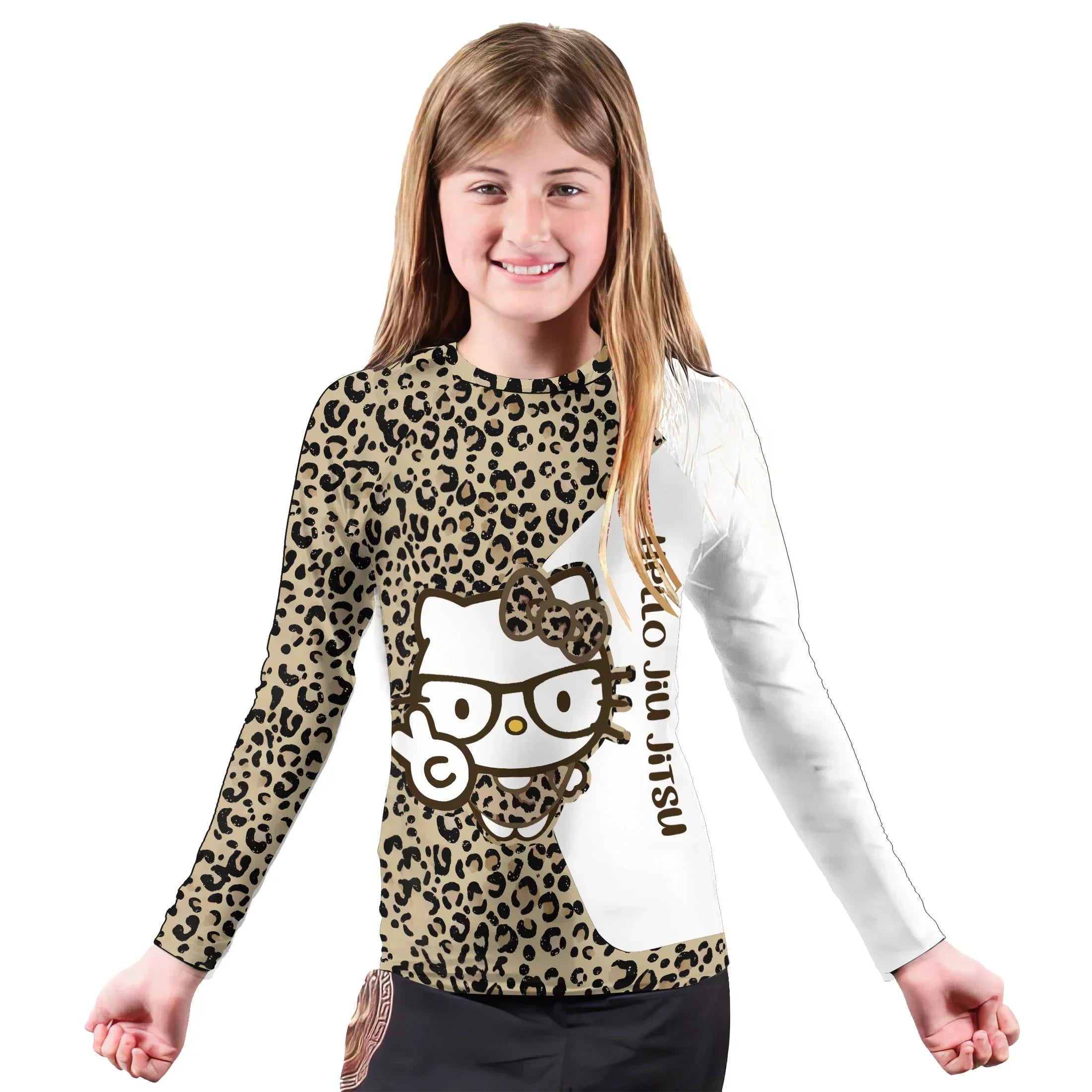 Cheetah Hello Kitty Kids Rash Guard | Kids Rash Guard for Sports
