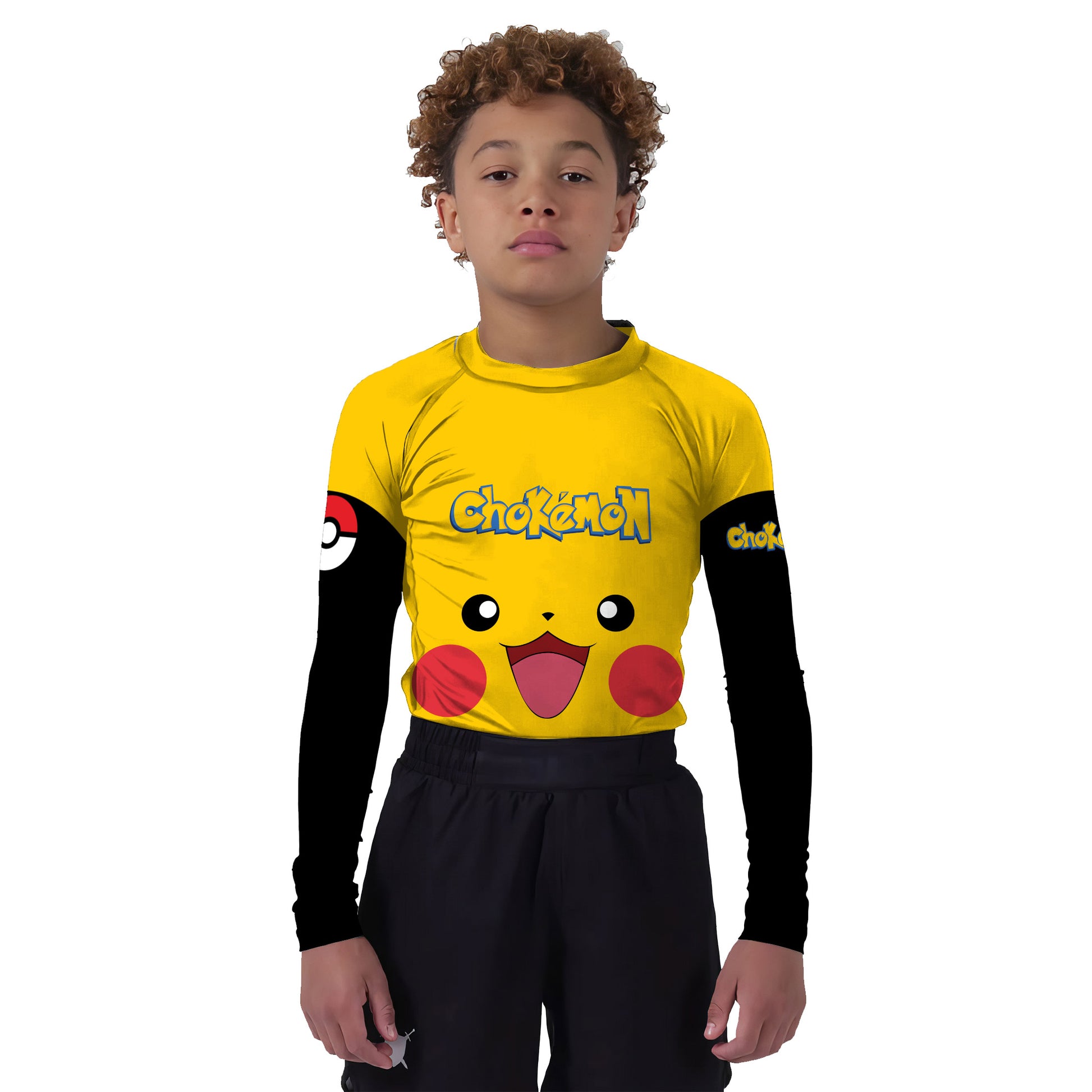 Chokemon Pikachu Face Kids Rash Guard