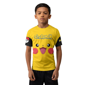 Chokemon Pikachu Face Kids Rash Guard