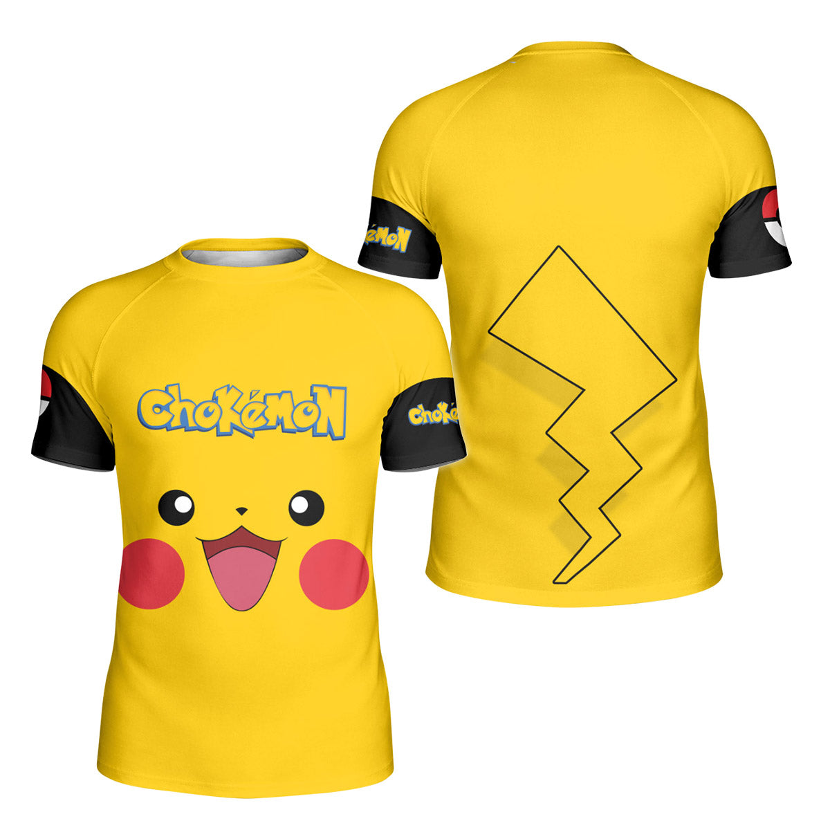 Chokemon Pikachu Face Kids Rash Guard