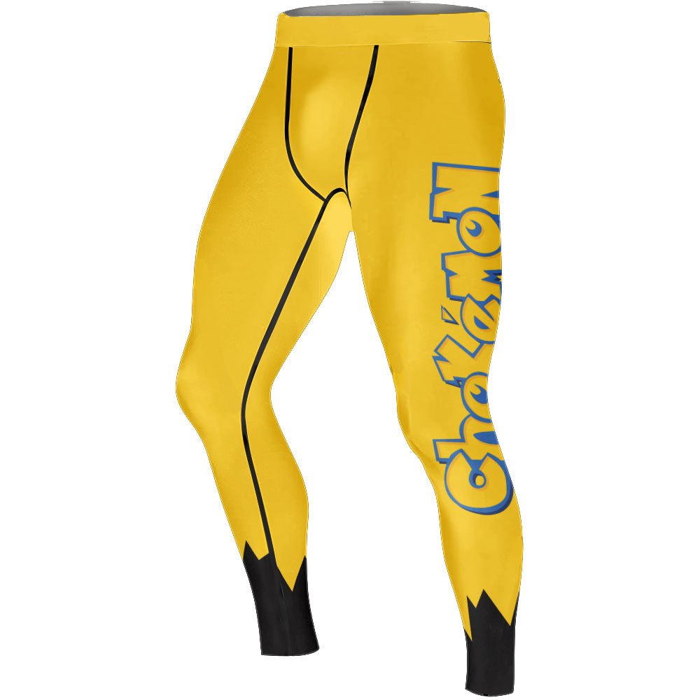 Chokemon Pikachu Face Men's Compression Leggings