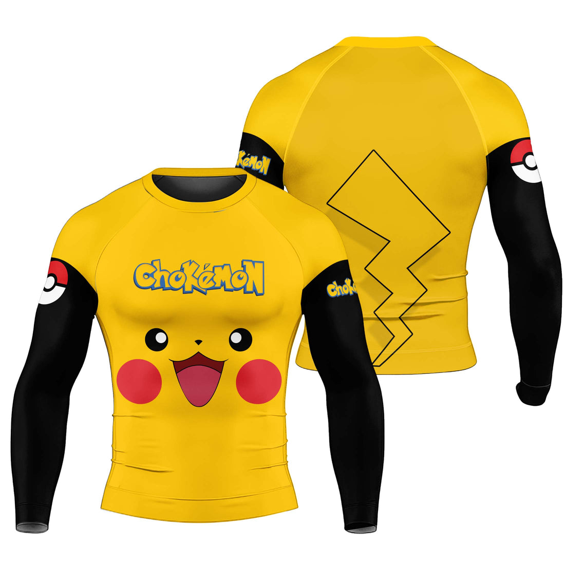 Chokemon Pikachu Face Rash Guard