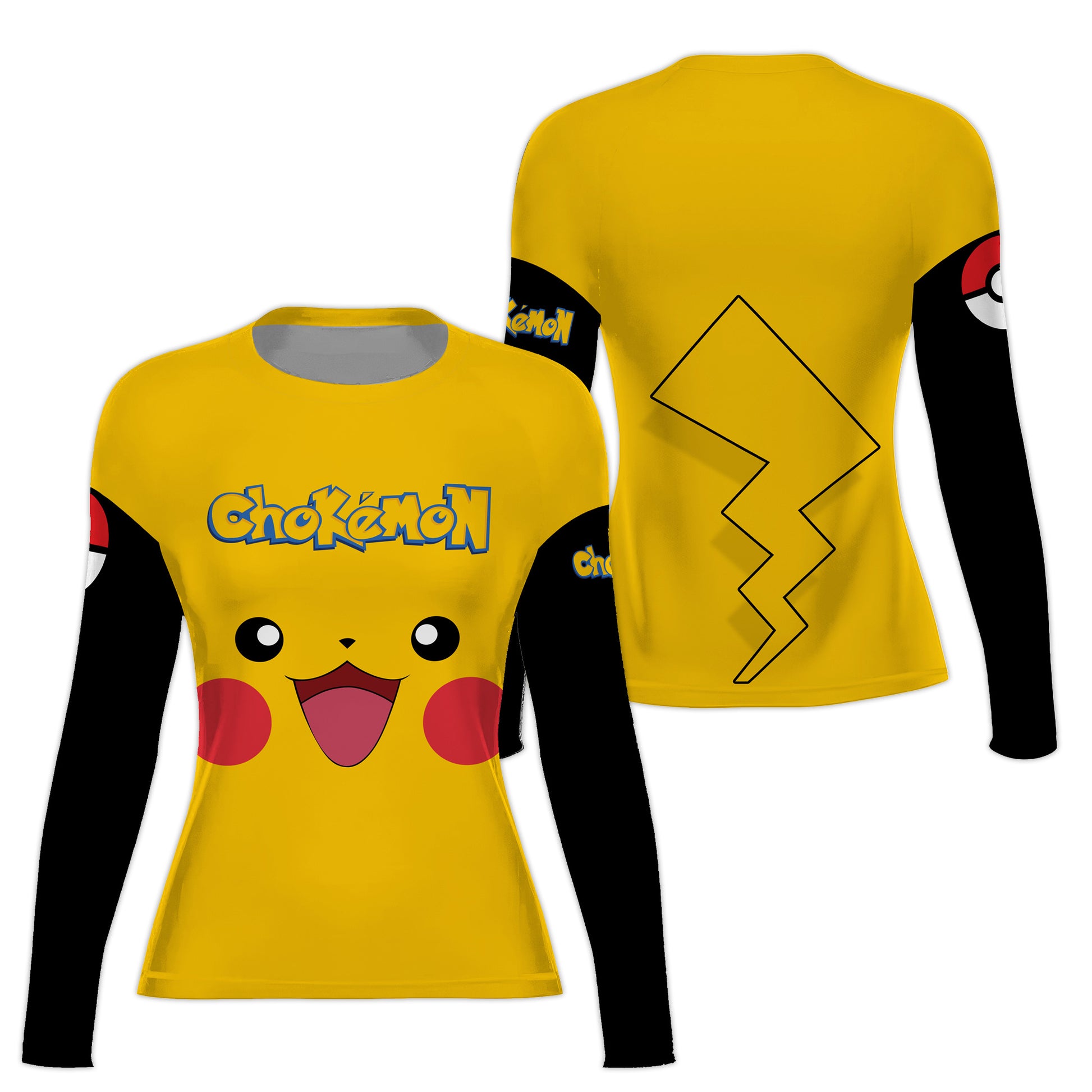 Chokemon Pikachu Face Rash Guard