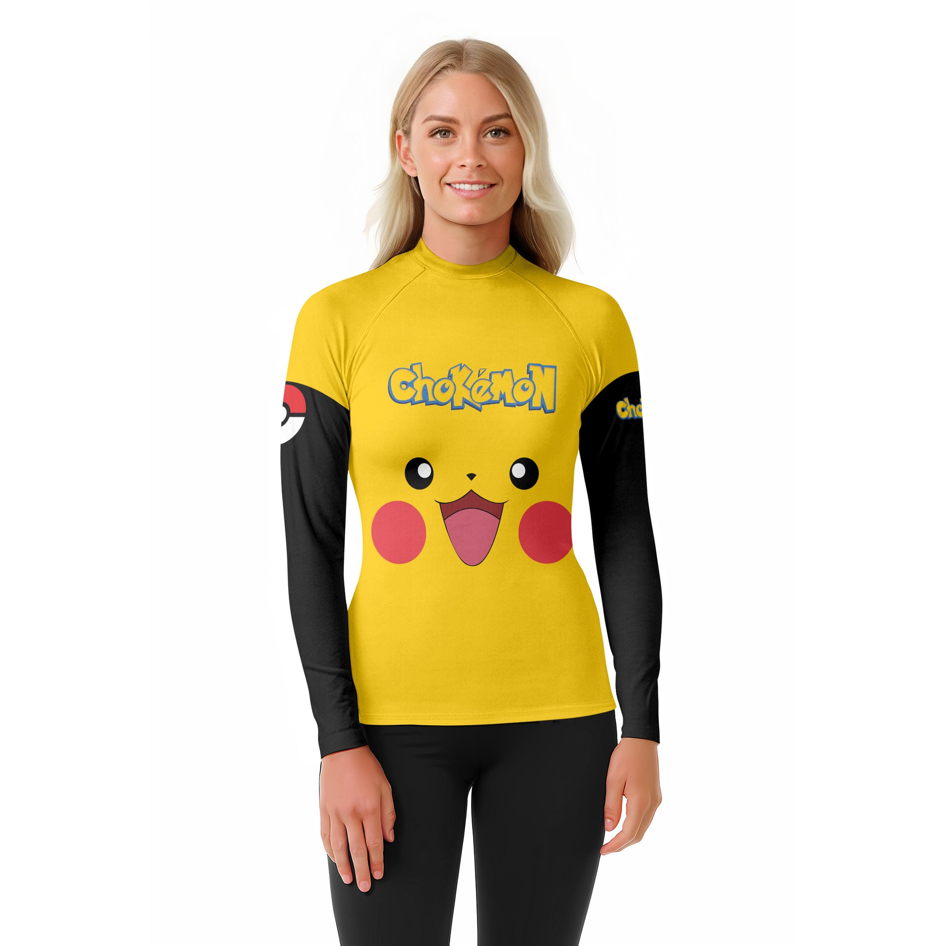 Chokemon Pikachu Face Rash Guard