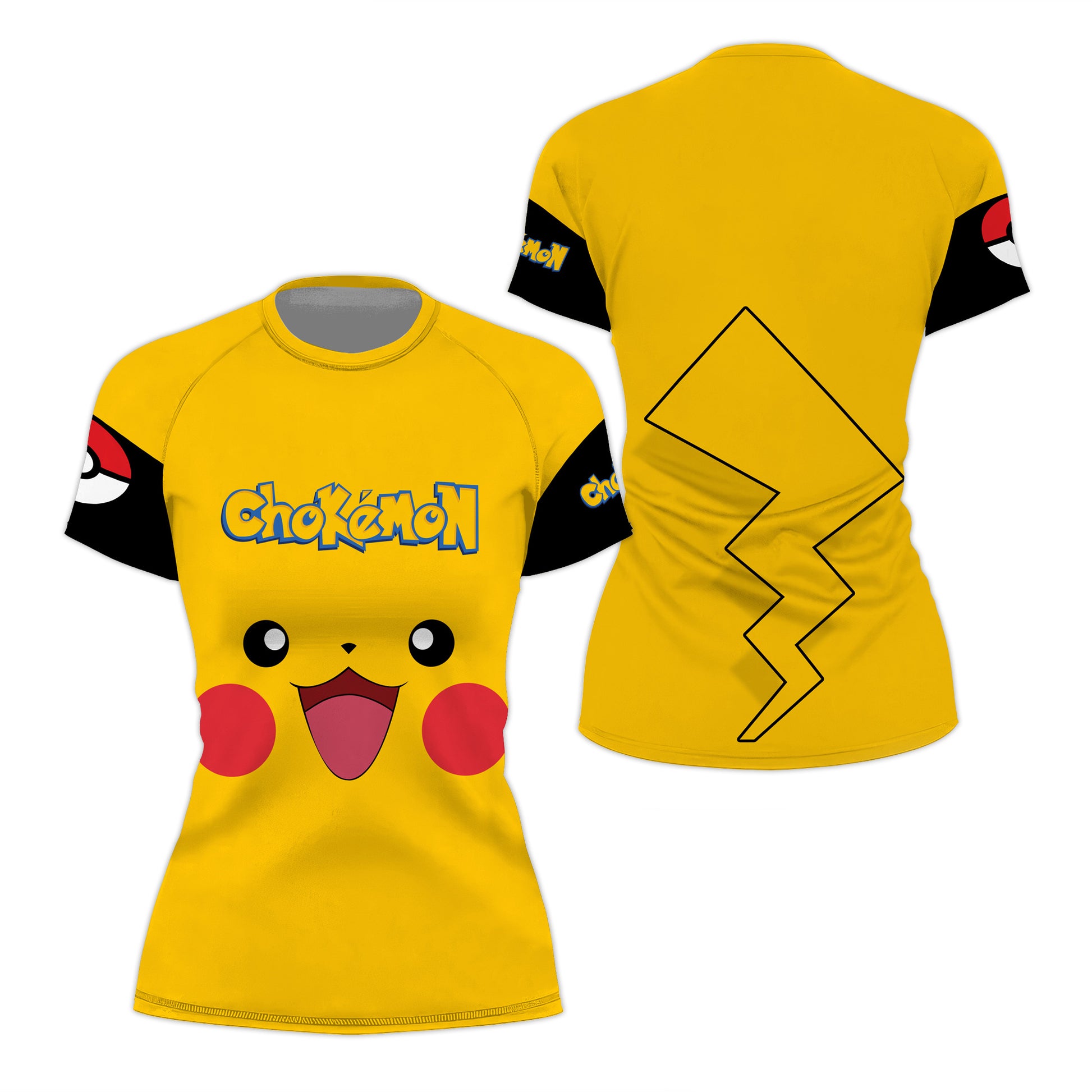 Chokemon Pikachu Face Rash Guard