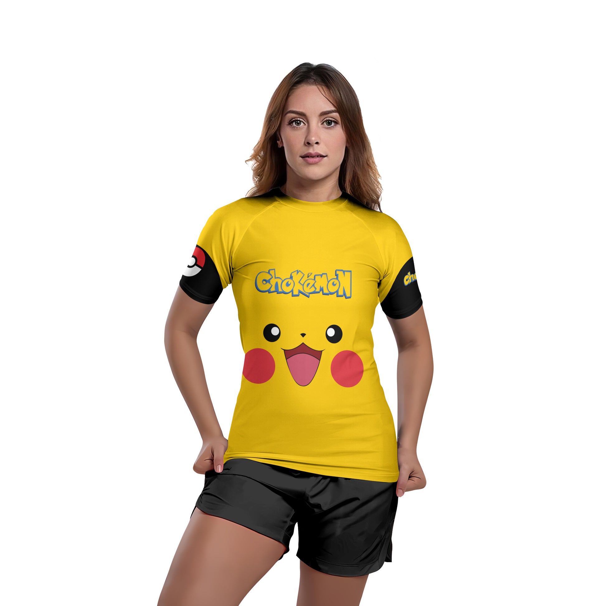 Chokemon Pikachu Face Rash Guard