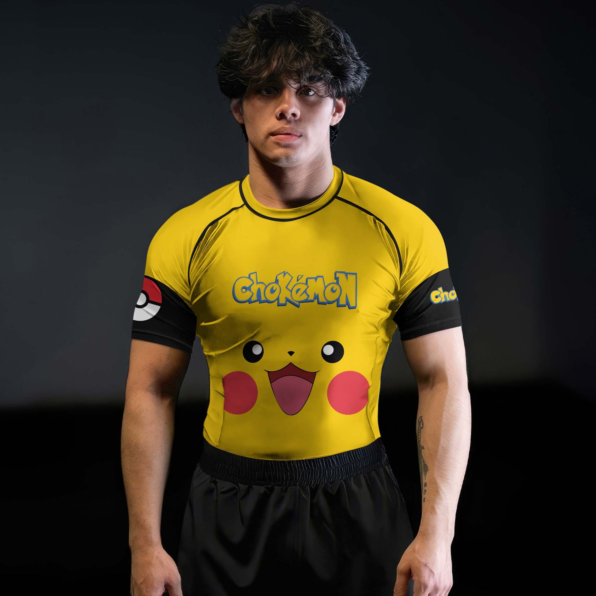Chokemon Pikachu Face Rash Guard