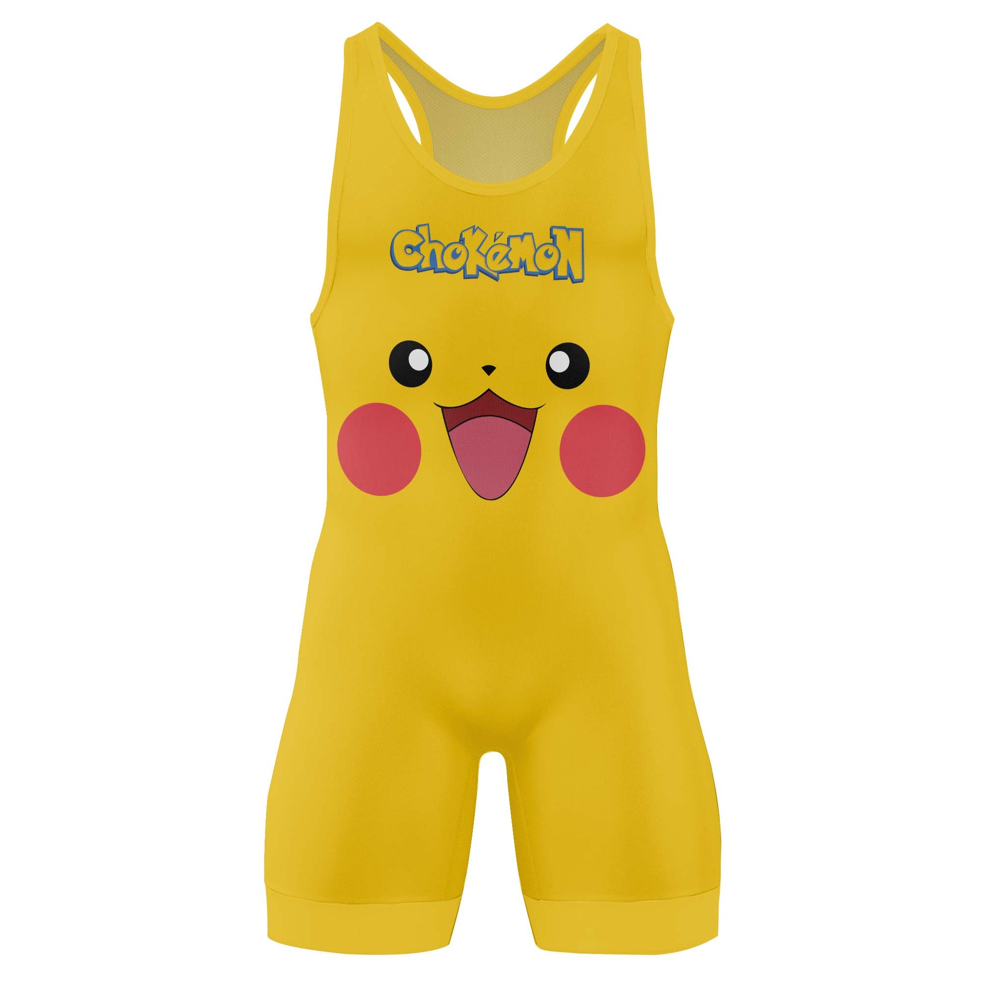 Chokemon Pikachu Face Wrestling Singlet