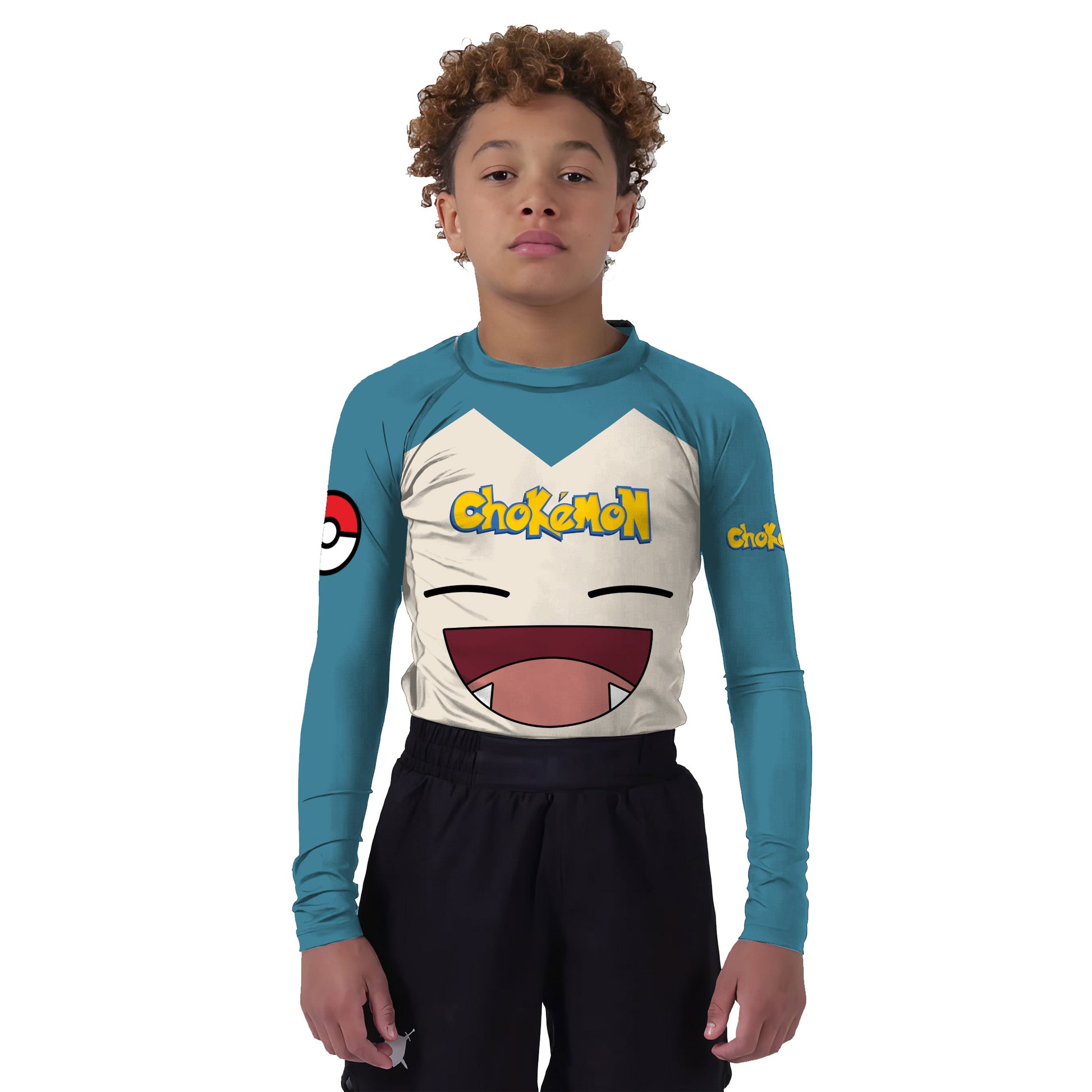 Chokemon Snorlax Face Kids Rash Guard