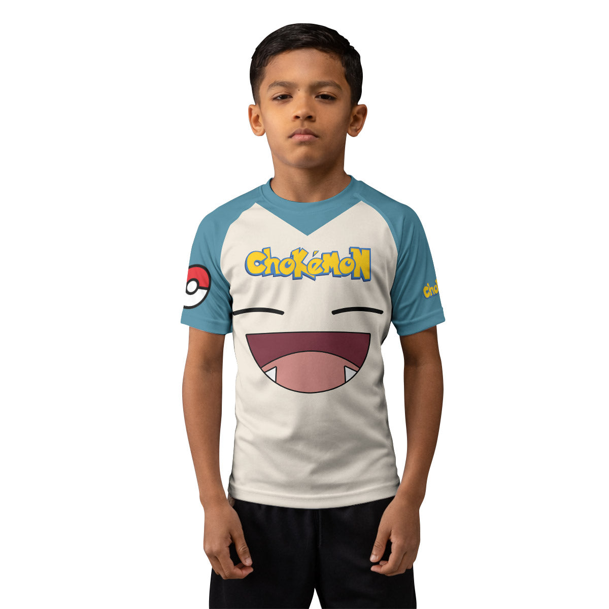 Chokemon Snorlax Face Kids Rash Guard