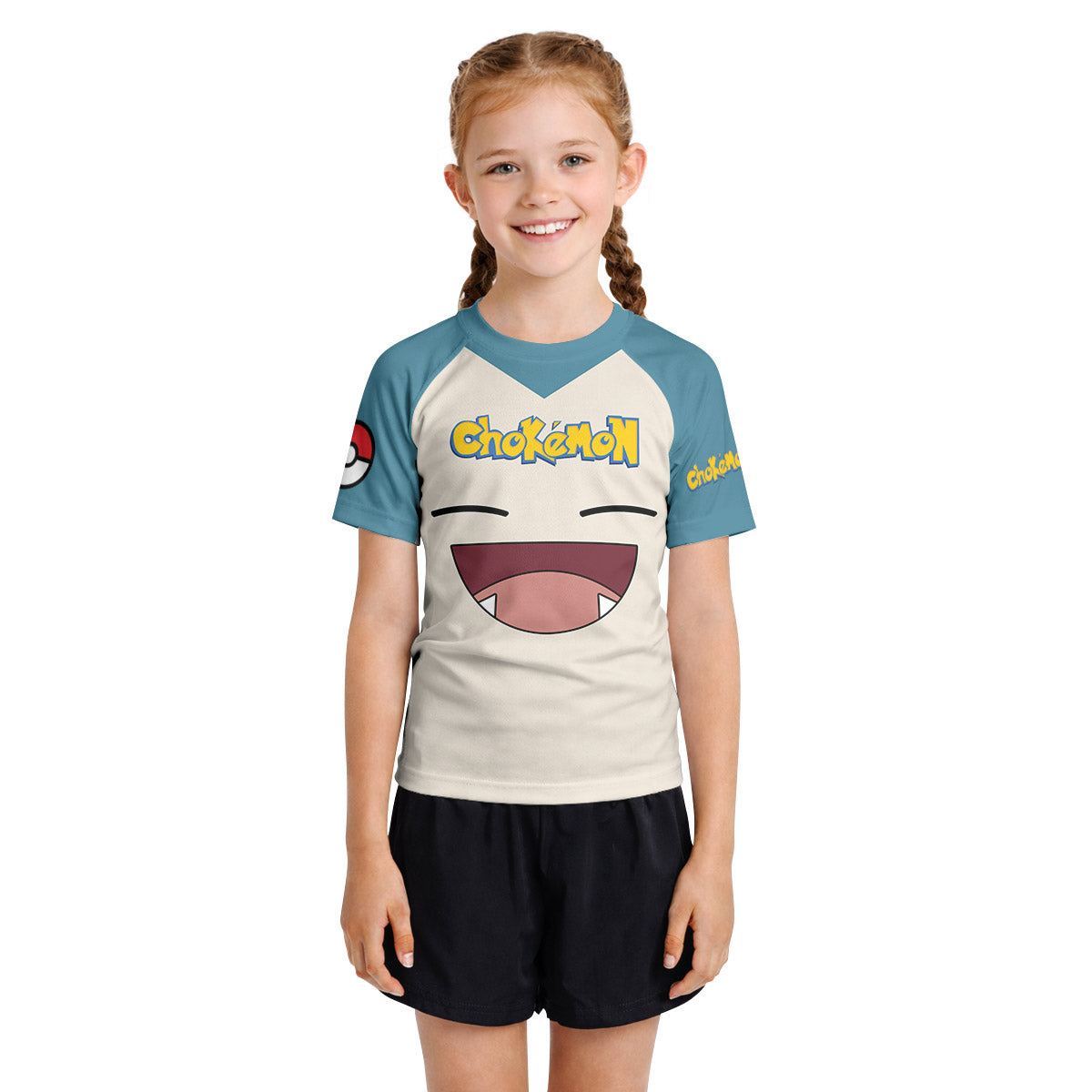 Chokemon Snorlax Face Kids Rash Guard