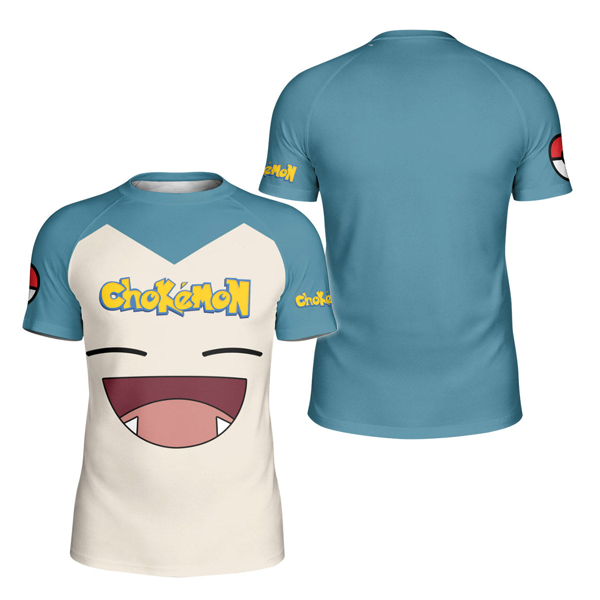 Chokemon Snorlax Face Kids Rash Guard