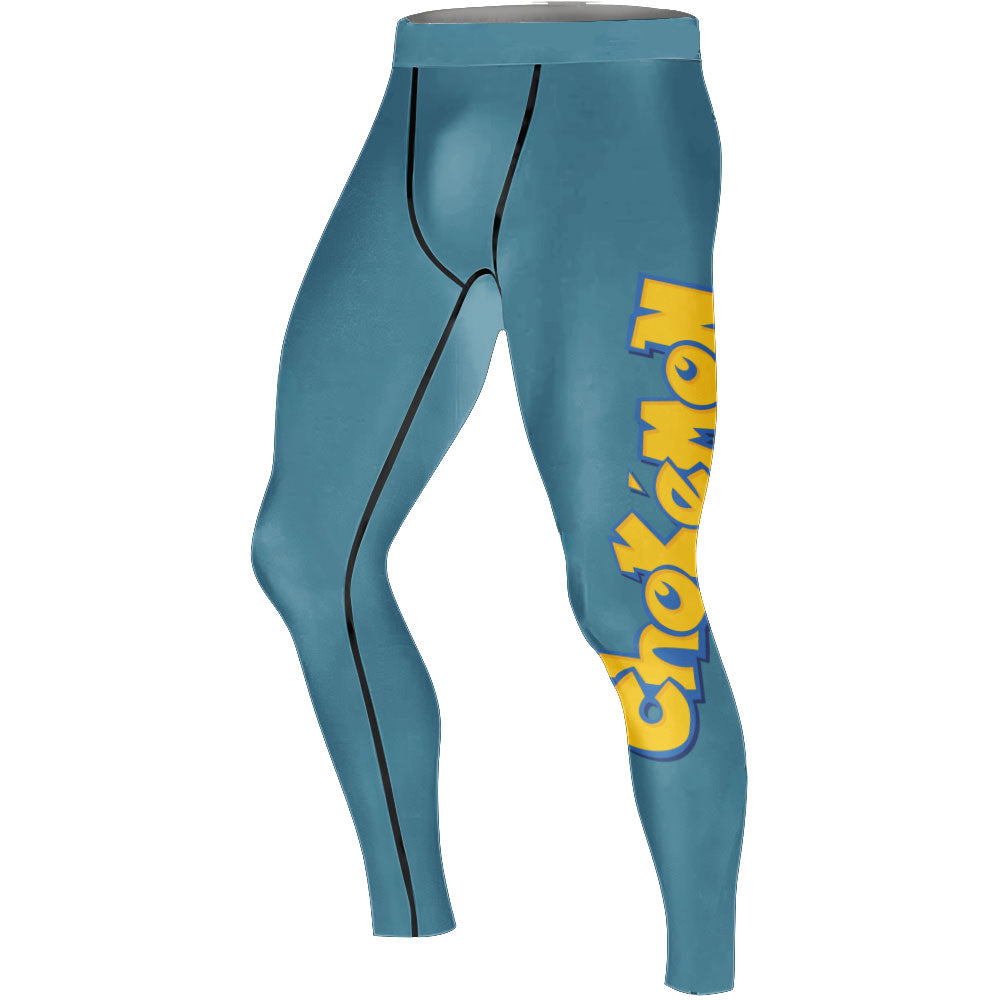 Chokemon Snorlax Face Men's Compression Leggings