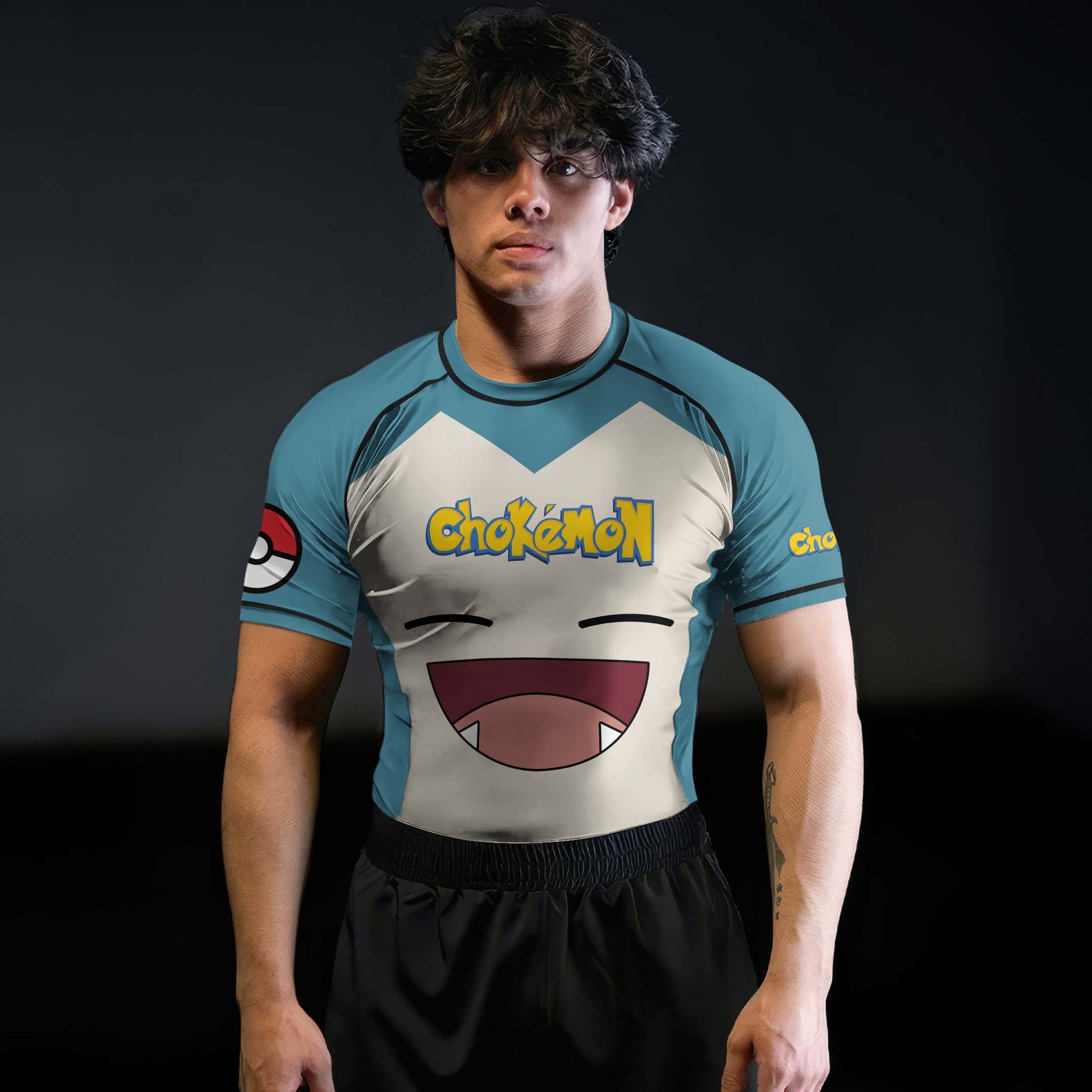 Chokemon Snorlax Face Rash Guard
