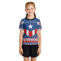 Christmas Captain America Kids Rash Guard