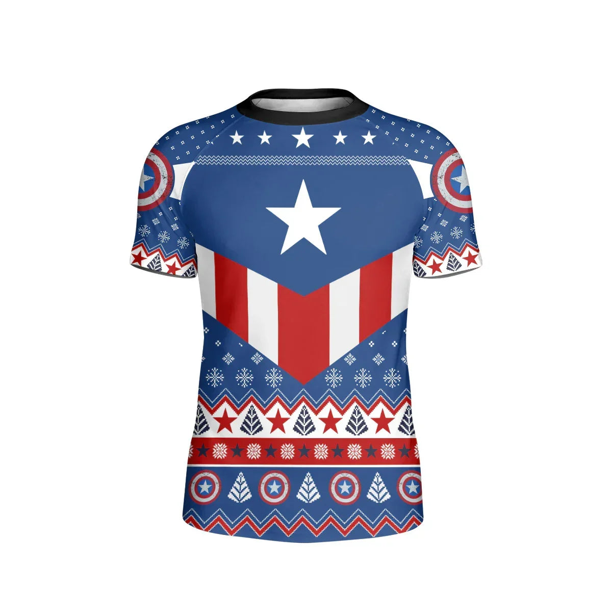 Christmas Captain America Kids Rash Guard