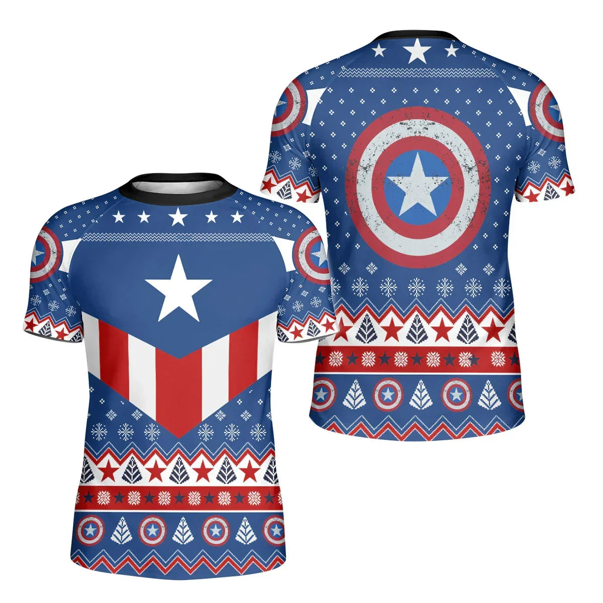 Christmas Captain America Kids Rash Guard