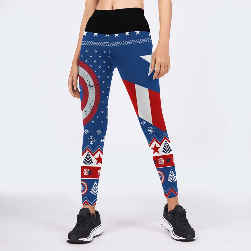 Christmas Captain America Leggings