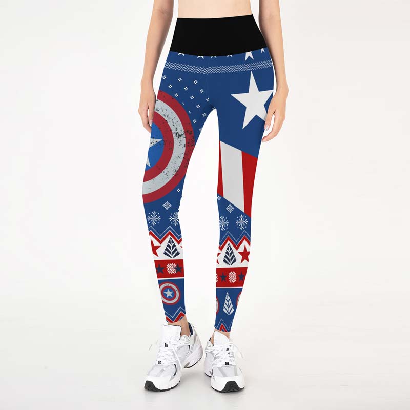 Christmas Captain America Leggings