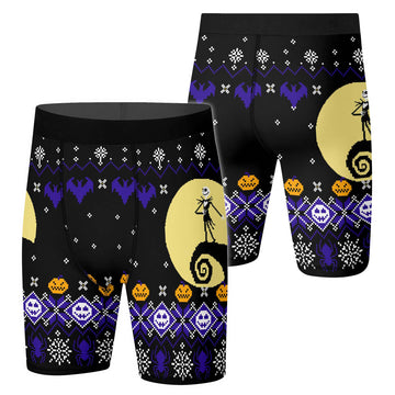 Christmas Jack Skellington Blue Compression Shorts