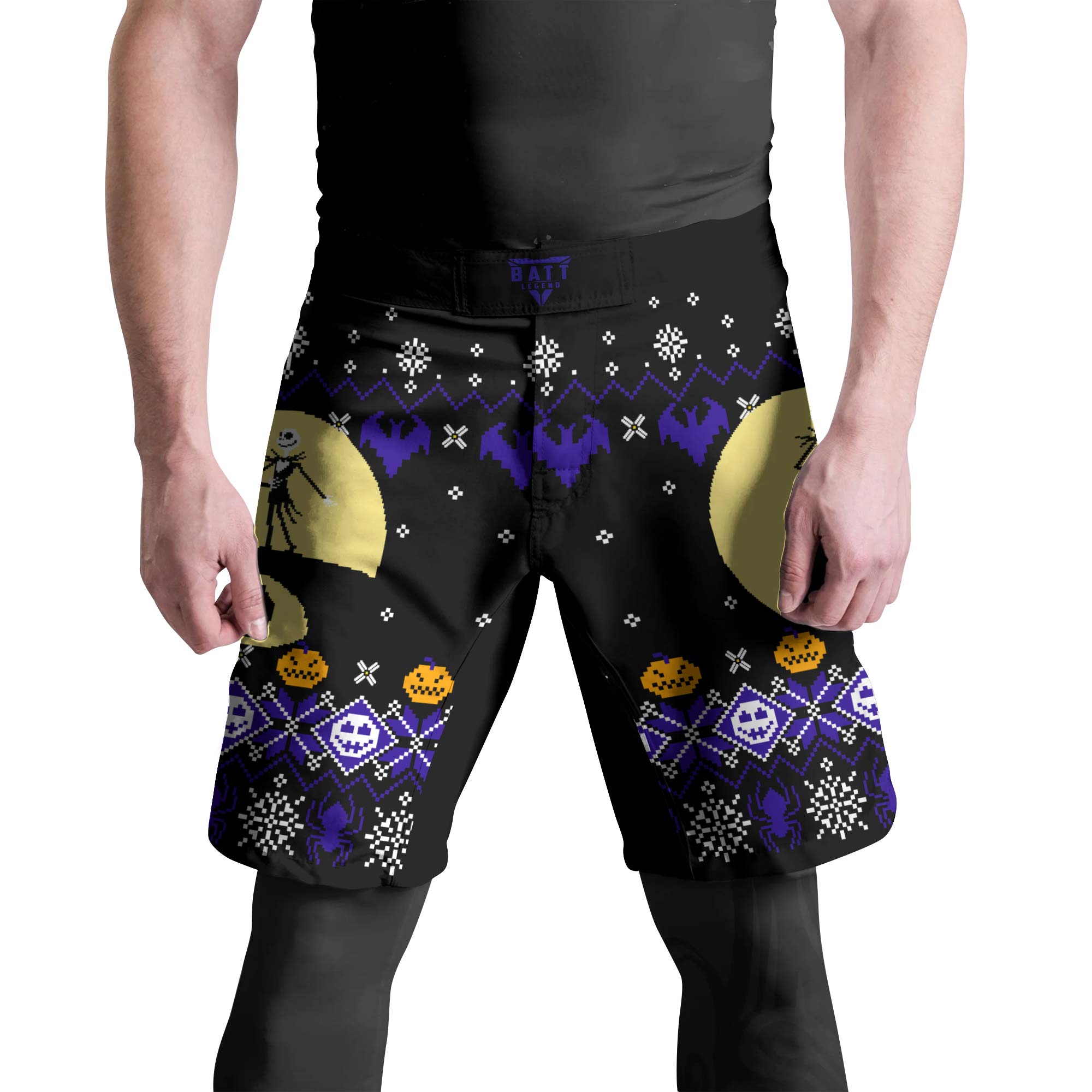Christmas Jack Skellington Blue Fight Shorts