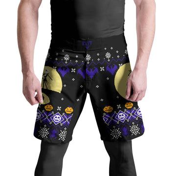 Christmas Jack Skellington Blue Fight Shorts