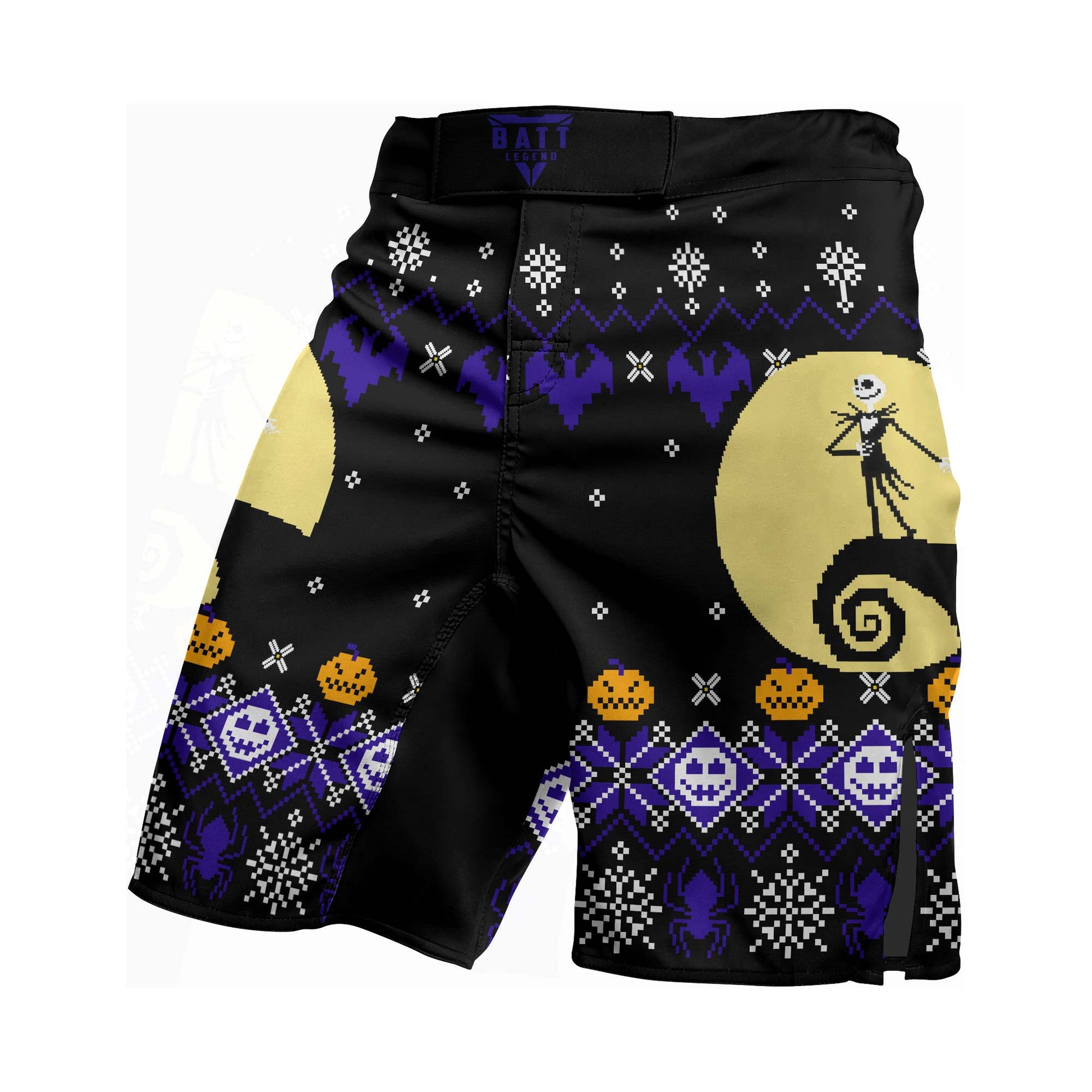 Christmas Jack Skellington Blue Fight Shorts