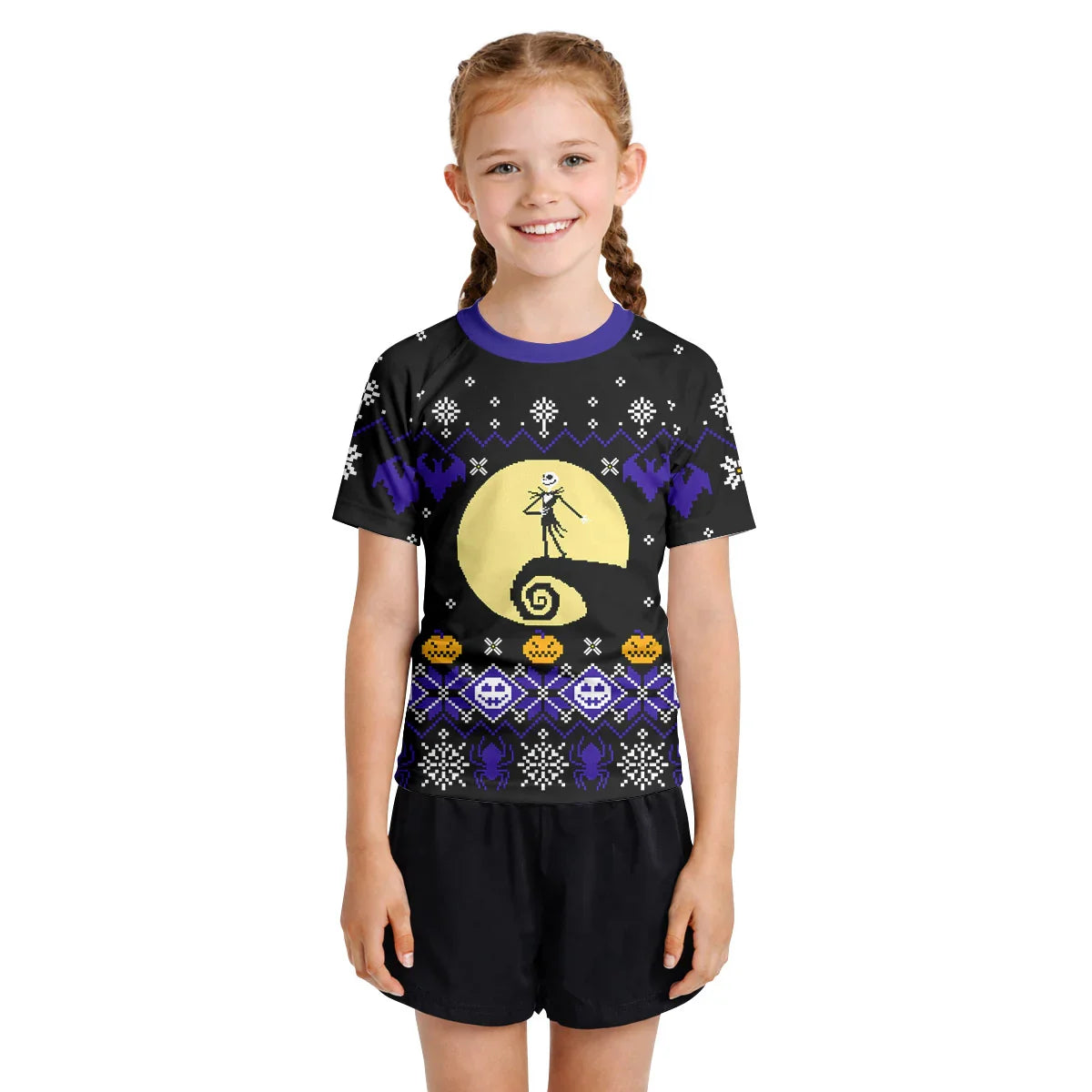 Christmas Jack Skellington Blue Kids Rash Guard