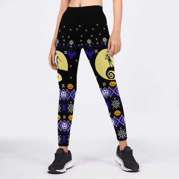 Christmas Jack Skellington Blue Leggings