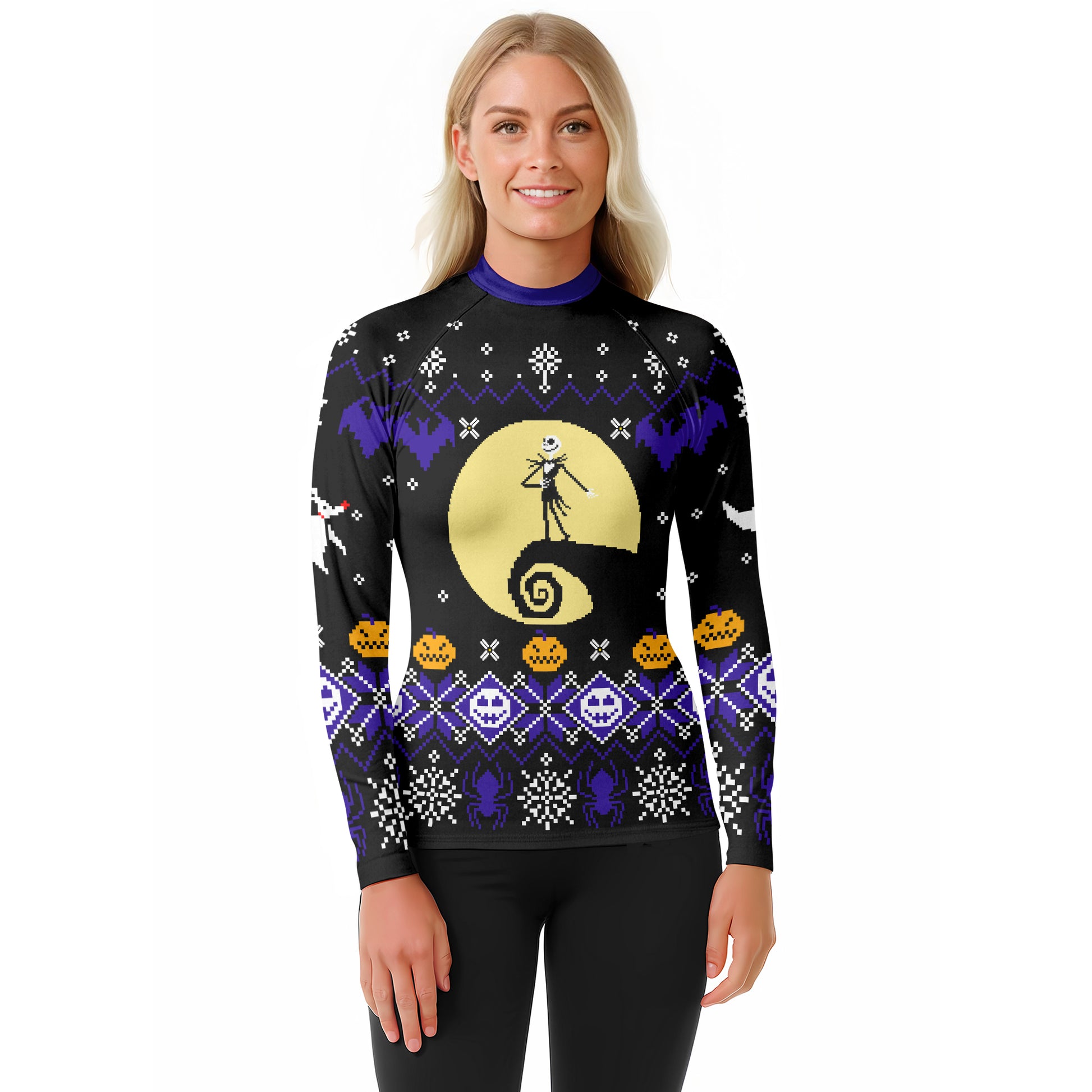 Christmas Jack Skellington Blue Rash Guard